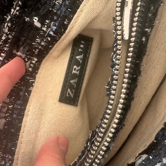 Zara Elegant Black Tweed Women Bag - Picture 6 of 8
